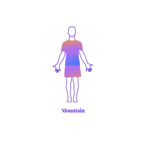 Someone standing in Mountain Pose as a way to get started with yoga poses for trauma.