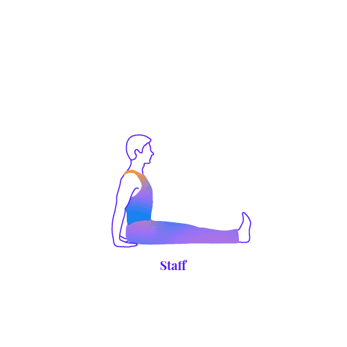 Someone practicing Staff Pose, a great option for a seated yoga pose for trauma survivors to engage in if they choose.