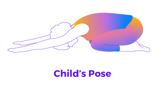 Someone performing Child's Pose as one of their yoga poses for Upper Cross Syndrome