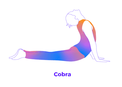 Someone performing Cobra Pose as one of their yoga poses for Upper Cross Syndrome